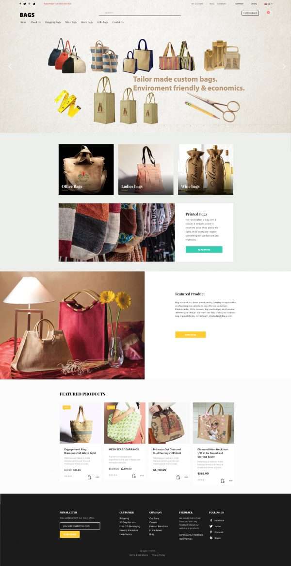 bags website template