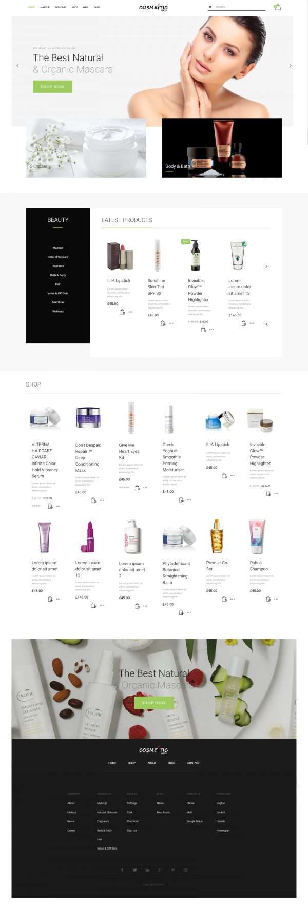 cosmetics website template