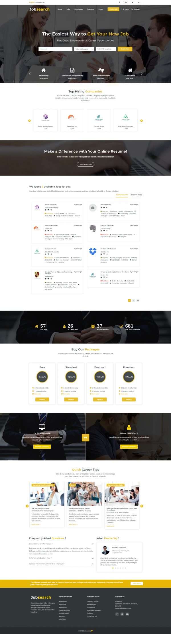 Job Listing Website Templates