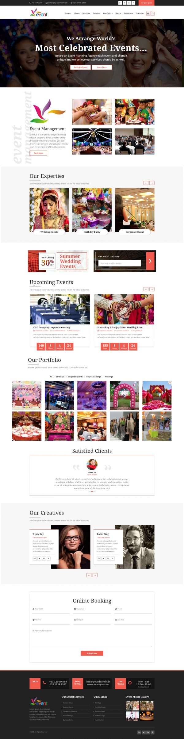 Event web template