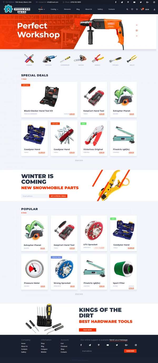 Hardware store website template