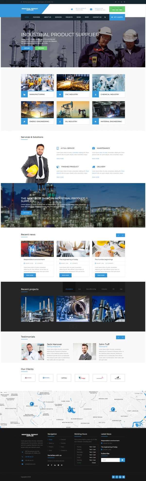 Industrial product supplier website template