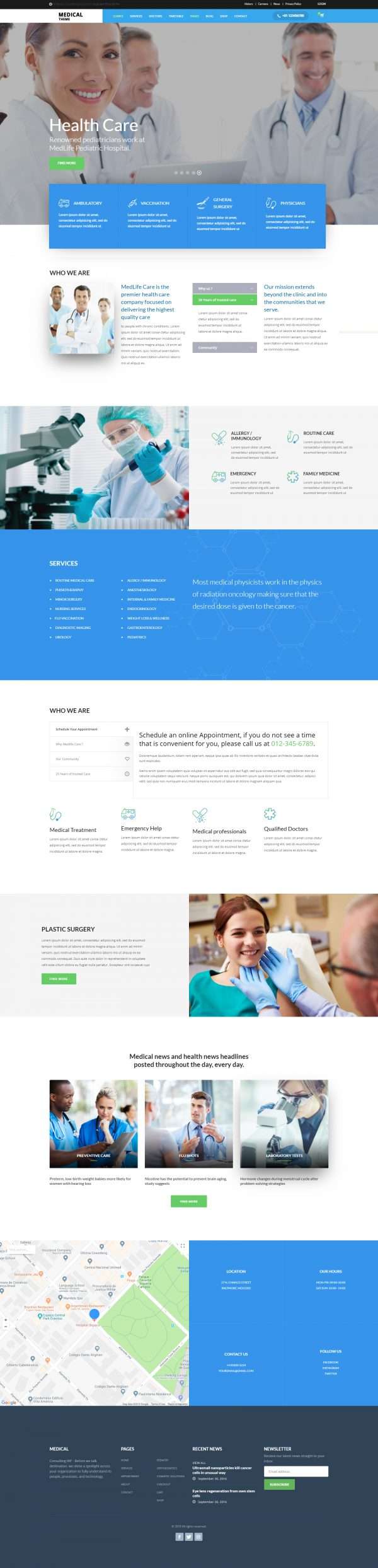 medical website template