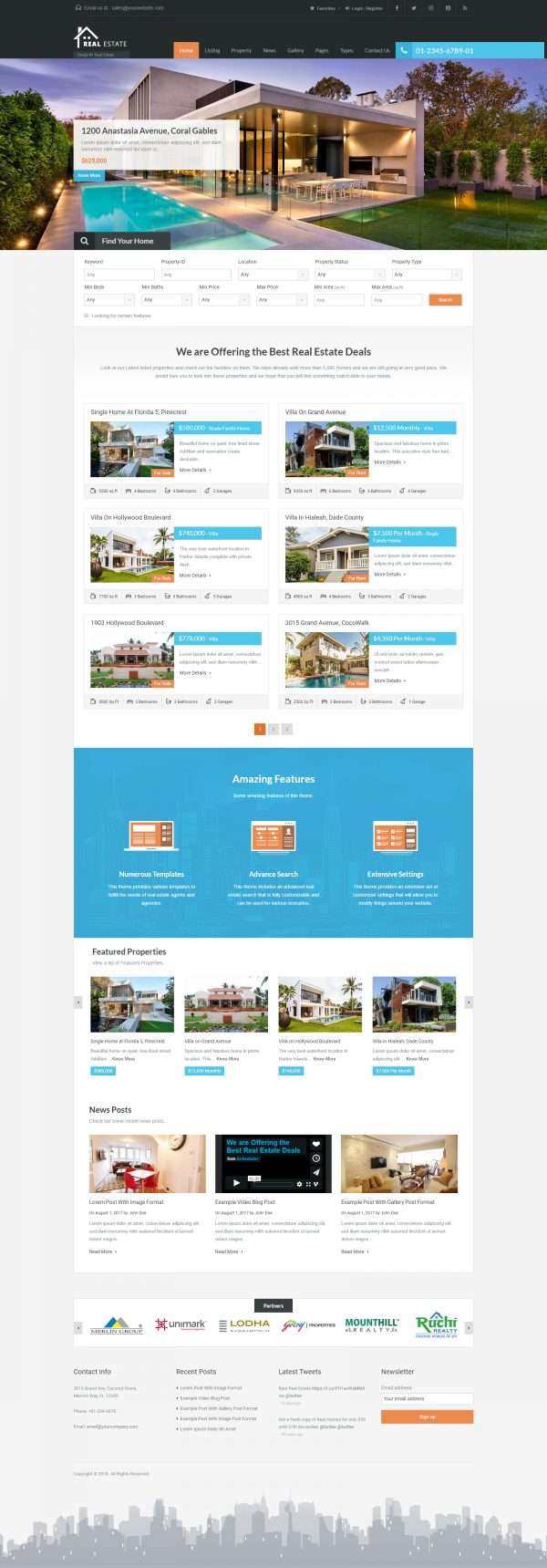 Real Estate website template