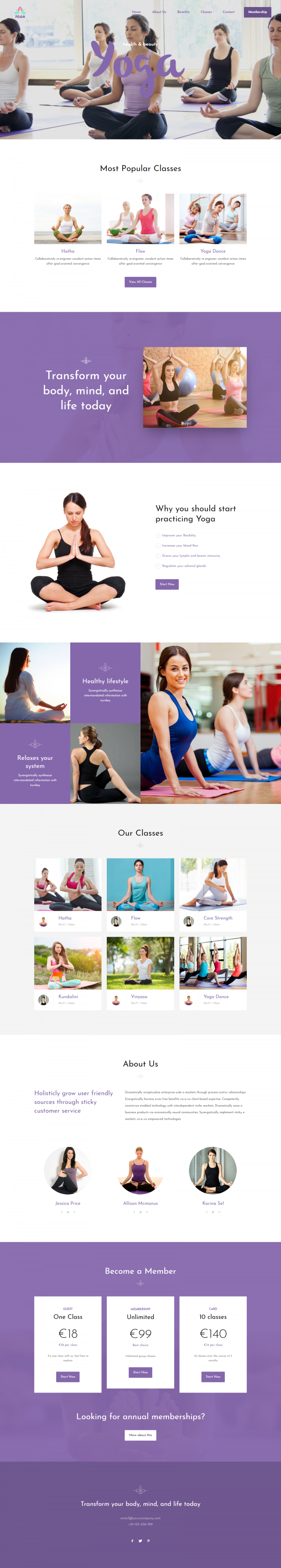 yoga website template